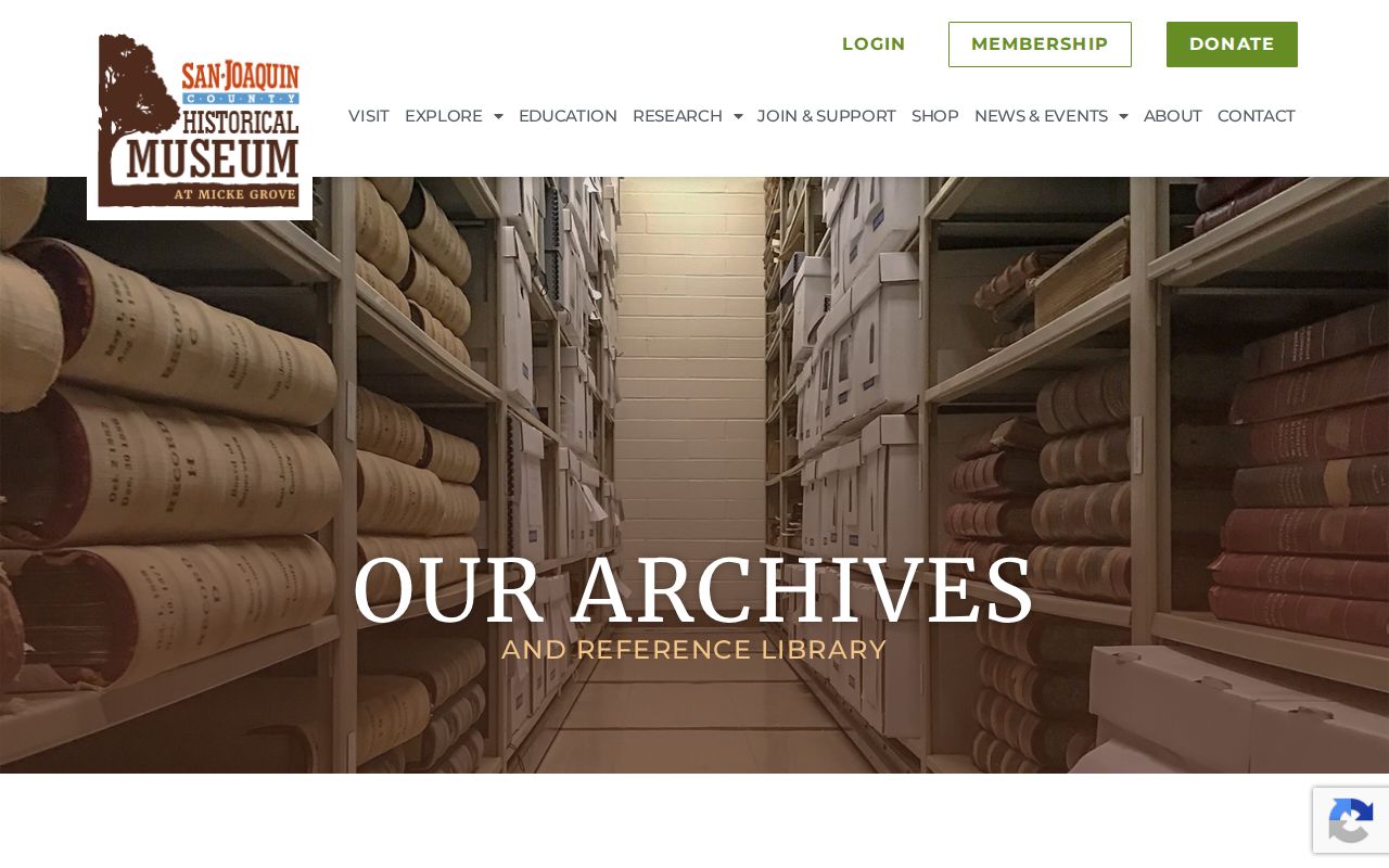 San Joaquin County residents directory Historical Museum county archives