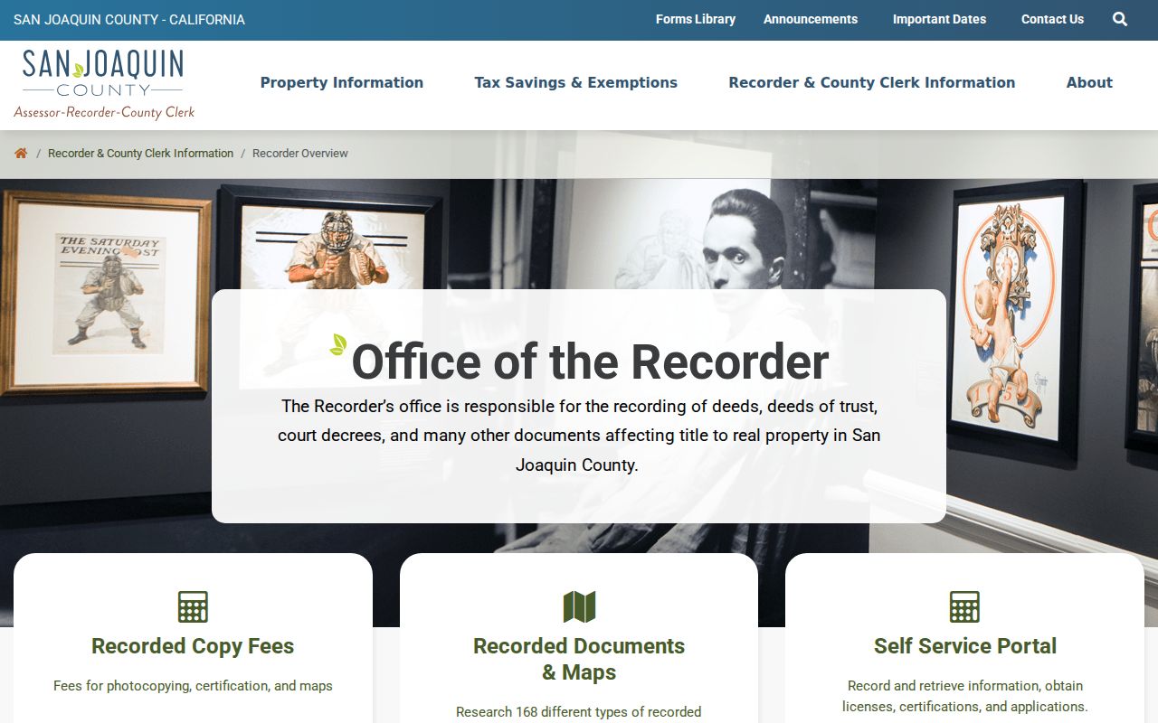 San Joaquin County residents directory Recorder records and maps