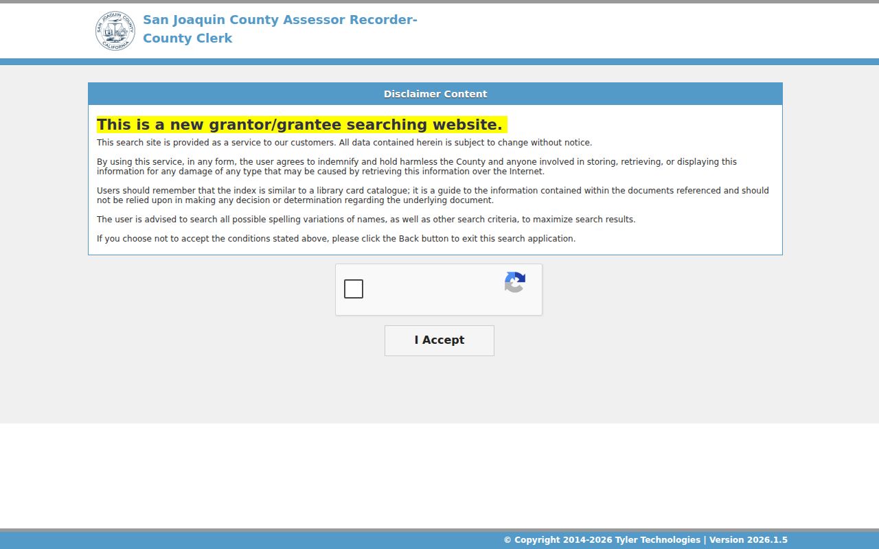 San Joaquin County residents directory self-service records portal